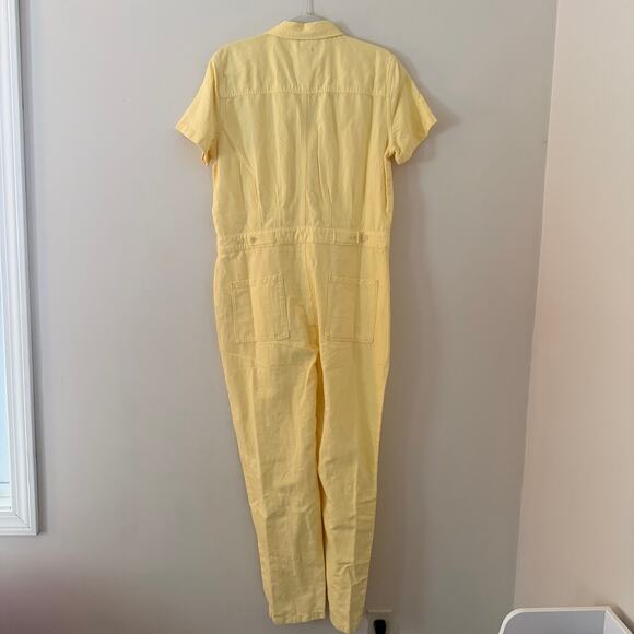 NWT Outerknown S.E.A. Suit Jumpsuit Yellow One Piece Short Sleeve Size Medium - Picture 10 of 10